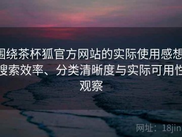 围绕茶杯狐官方网站的实际使用感想：搜索效率、分类清晰度与实际可用性观察