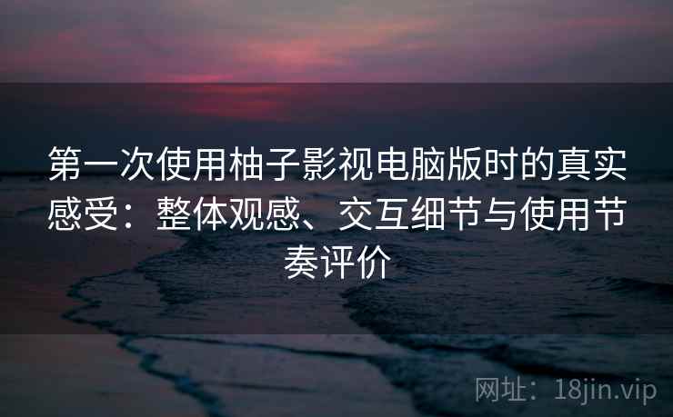 第一次使用柚子影视电脑版时的真实感受：整体观感、交互细节与使用节奏评价