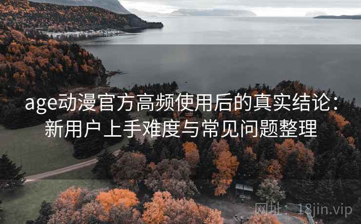 age动漫官方高频使用后的真实结论：新用户上手难度与常见问题整理